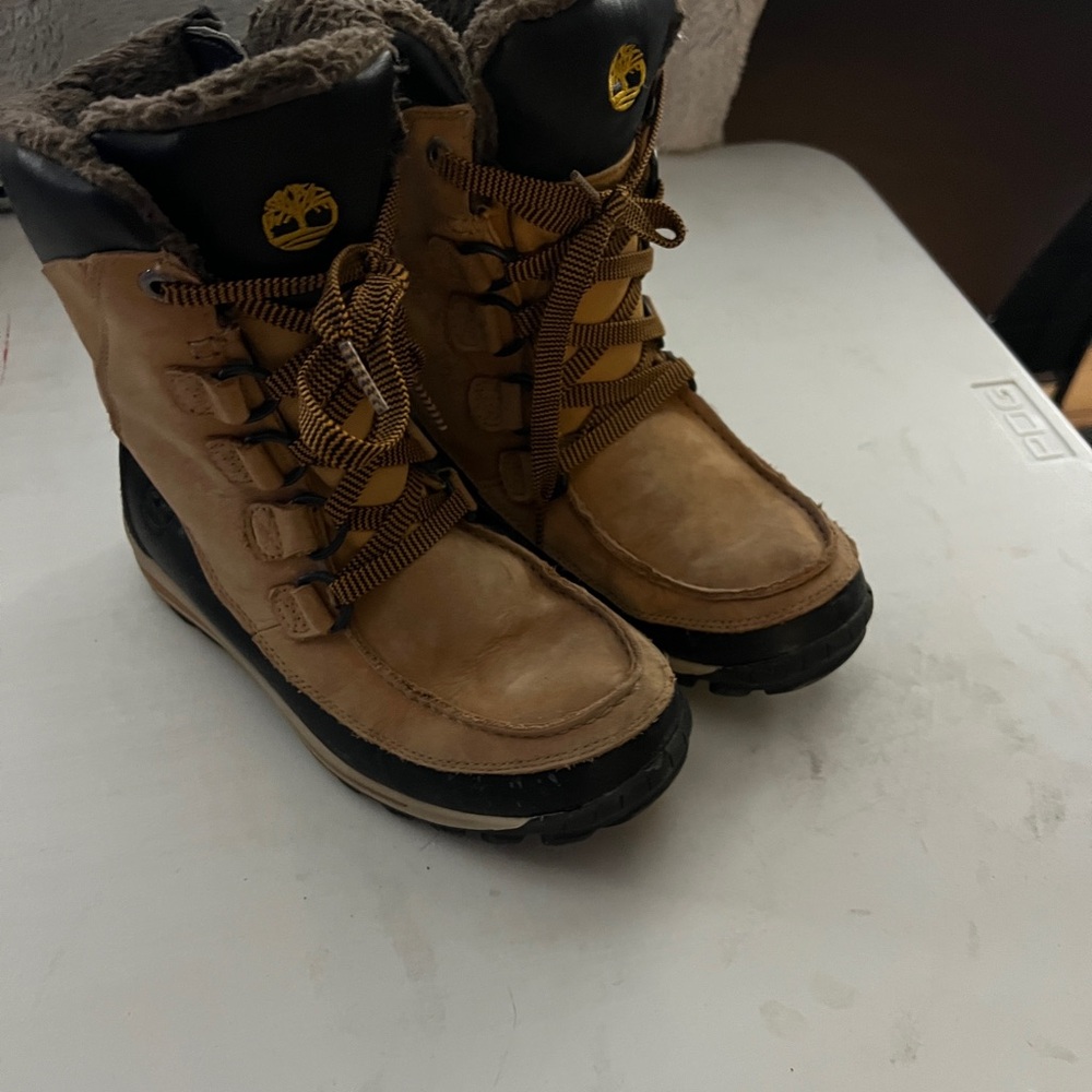 Timberland Boys' Brown Fur-Lined Boots